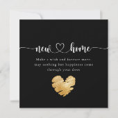 Modern Black New Home Housewarming Kaart (Voorkant)