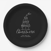 Modern Black New Years Eve Party Paper Plate Papieren Bordje (Voorkant)