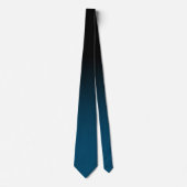 Modern Black Ocean Blue Ombre Stropdas (Voorkant)