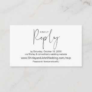 Modern Black, online RSVP via Wedding-website Informatiekaartje