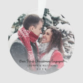 Modern Black, onze eerste kerstfoto Ornament (voorkant)