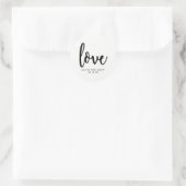 Modern Black op White Wedding Ronde Sticker (Tas)