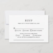 Modern Black Paars Floral Wedding RSVP (Achterkant)