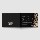 Modern Black Pastel Wildflower Boho Wedding Gastenboek (Volledig)