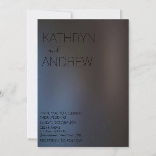 Modern Black Pearl Wedding Invitation Kaart (Voorkant)
