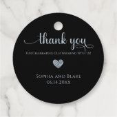 Modern Black Personalized Wedding Favor Labels (Achterkant)