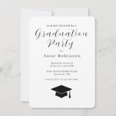 Modern Black Photo Graduation Party Invitation (Dos)
