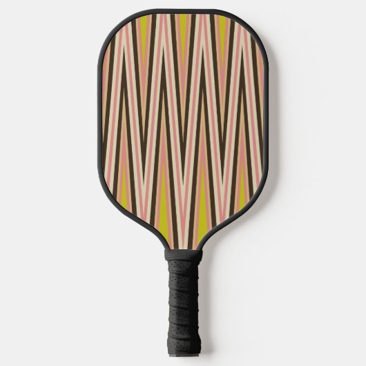Modern Black Pink Chevron Pattern Pickleball Paddle (Voorkant)