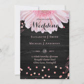 Modern Black Pink Daisy Wedding (Voorkant)