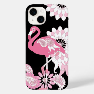 Modern Black Pink Flamingo Case-Mate iPhone 14 Hoesje