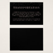 Modern Black Pink Wedding Transport Kaart (Voorkant /achterkant)