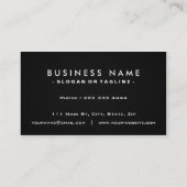 Modern Black Plain Metal Visitekaartje (Achterkant)