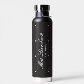 Modern Black Polka Dot Bride tot waterfles (Links)