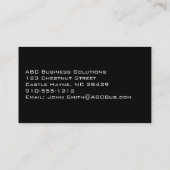 Modern Black Professional Polka Dot Visitekaartje (Achterkant)