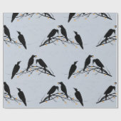 Modern Black Ravens Minimalist Pattern Cadeaupapier (Vlak)