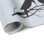 Modern Black Ravens Minimalist Pattern Cadeaupapier (Rol Hoek)
