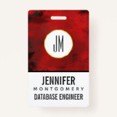 Modern Black & Red Abstract - donker mysterieus Badge (Achterkant)