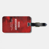 Modern Black & Red Abstract - donker mysterieus Bagagelabel (Achterkant horizontaal)