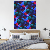 Modern-BLACK-RED-BLUE-PAARS-very Nice Canvas Afdruk (Insitu (Slaapkamer))