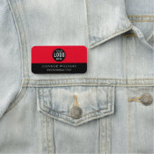 Modern Black Red Business Logo Name Naamplaatje (In situ)