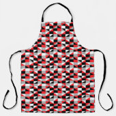Modern Black Red Grey Geometric Pattern Schort (Voorkant)
