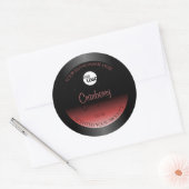 Modern Black Red Ombre Glitter Product Labels Logo (Envelop)