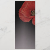 Modern Black Red Poppy Floral Wedding Programme Programma (Achterkant)