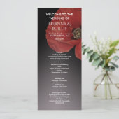Modern Black Red Poppy Floral Wedding Programme Programma (Staand voorkant)