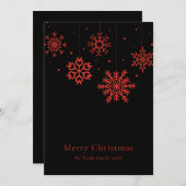 Modern Black Red Script Christmas Tree Feestdagenkaart (Voorkant / Achterkant)