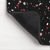 Modern Black Red Terrazzo Trendy Pattern Muismat (Hoek)