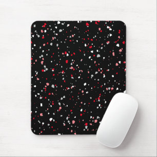 Modern Black Red Terrazzo Trendy Pattern Muismat