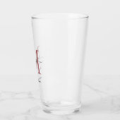 Modern Black Roos Monogram Script Name Initiaal Glas (Links)