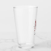Modern Black Roos Monogram Script Name Initiaal Glas (Rechts)