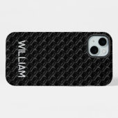 Modern Black Rubber Lattice with Name (Verso Horizontal)