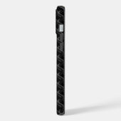 Modern Black Rubber Lattice with Name iPhone Hoesje (Linkerkant)