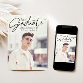 Modern Black Script 2 Afstudeerfeest voor foto's Kaart