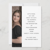 Modern Black Script 2 Photo Graduation Aankondiging (Achterkant)