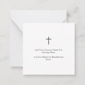 Modern Black Script doopsel Dank u Notitiekaartje (Achterkant)