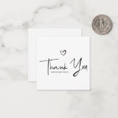 Modern Black Script doopsel Dank u Notitiekaartje (Voorkant / Achterkant in situ)
