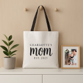 Modern Black Script Established Mom Custom Name Draagtas
