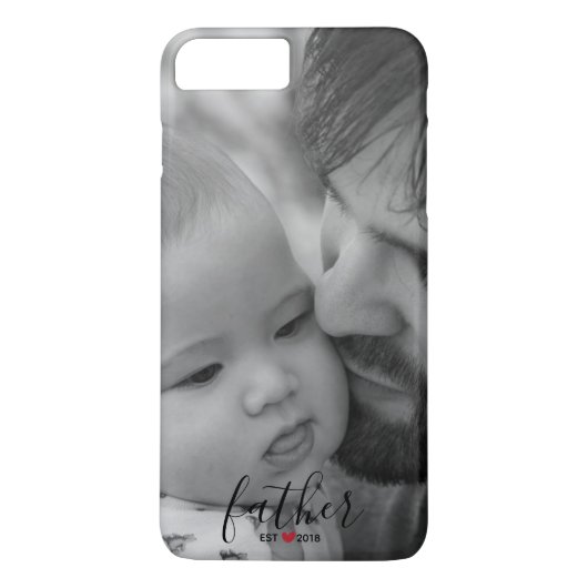 Modern Black Script Father Vast foto Case-Mate iPhone Case (Achterkant)