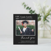 Modern Black Script Photo Afstuderen Hartelijk dan (Staand voorkant)