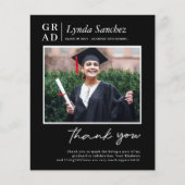 Modern Black Script Photo Afstuderen Hartelijk dan (Voorkant)