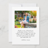 Modern Black Script Typografie Foto Afstuderen Bedankkaart (Achterkant)