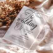 Modern Black Script Wedding Acryl Uitnodigingen
