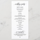 Modern Black Script, Wedding Ceremonie Programma (Achterkant)