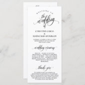 Modern Black Script, Wedding Ceremonie Programma (Voorkant / Achterkant)
