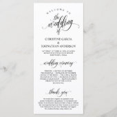 Modern Black Script, Wedding Ceremonie Programma (Voorkant)