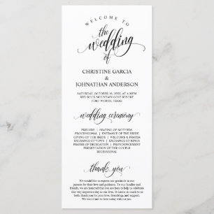 Modern Black Script, Wedding Ceremonie Programma