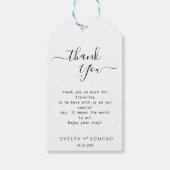 Modern Black Script Wedding Dank u wel Cadeaulabel (Voorkant)